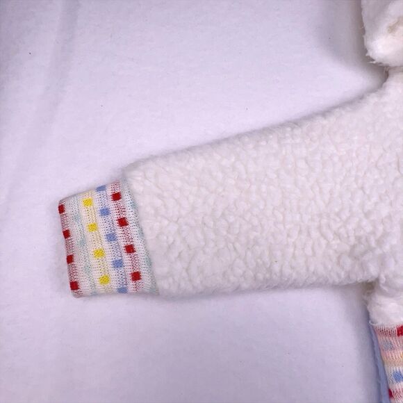 VTG Carter’s Retro White/Blue Fleece Hooded Bunting Footed Sz Small to 15 lbs - Picture 10 of 16
